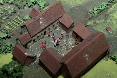 Diorama della Battaglia di Waterloo che mostra le truppe posizionate alle 19.45 del 18 giugno 1815 (dettaglio) da Capt. William Siborne